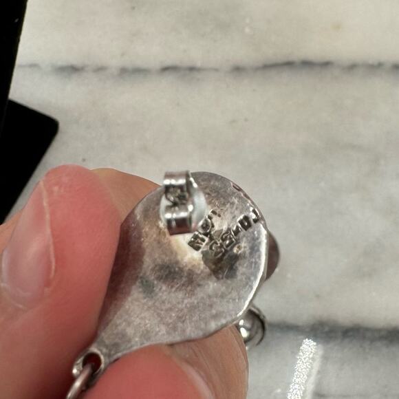 Vintage Chunky Statement Silver Earrings - Picture 4 of 5